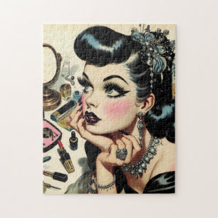 Vintage Cute Goth Pin Up Jigsaw Puzzle