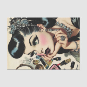 Vintage Cute Goth Pin Up Tissue Paper