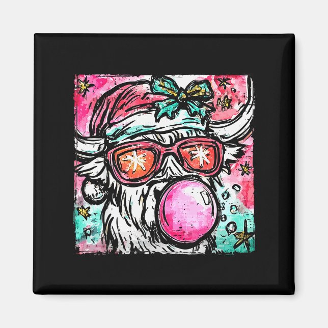 Vintage Cute Highland Cow Christmas Holiday Funny  Magnet (Front)