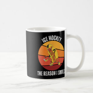 Vintage Cute Hot Dog Ice Hockey The Reason I Smile Coffee Mug