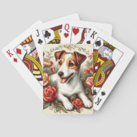 Vintage Cute Jack Russell Terrier Floral