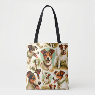 Vintage Cute Jack Russell Terrier Tote Bag