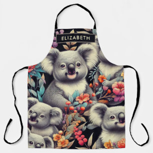 Vintage Cute Koala Painting Apron