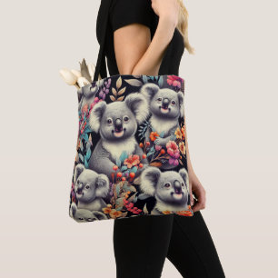 Vintage Cute Koala Painting Tote Bag