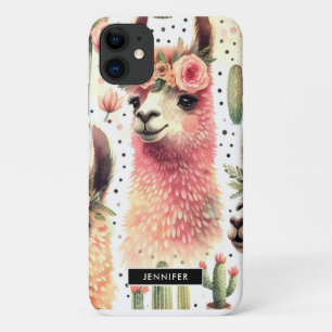 Vintage Cute Llama Watercolor iPhone 11 Case