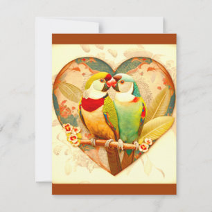 VINTAGE CUTE LOVE BIRD, CLASSIC DESIGN OF LOVEBIRD CARD
