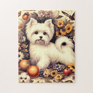 Vintage Cute Maltese Jigsaw Puzzle