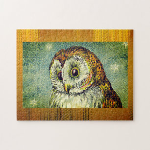 Vintage cute owl illustration jigsaw puzzle