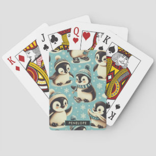 Vintage Cute Penguin Pattern Playing Cards