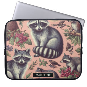 Vintage Cute Racoon Laptop Sleeve