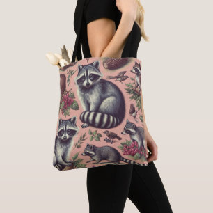 Vintage Cute Racoon Tote Bag