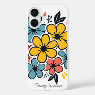 Vintage Cute Retro Groovy Hippie Flowers iPhone 16 Case