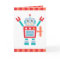 Vintage Cute Robot Toy Happy Birthday