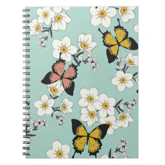 Vintage cute romantic seamless wild flowers patter notebook