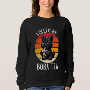 Vintage Cute Scottish Terrier Dog Fuelled By Boba Sweatshirt
