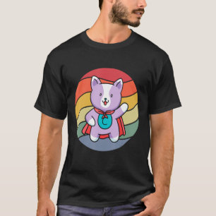 Vintage Cute Superhero Cat T-Shirt