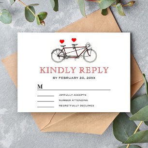 Vintage Cute Tandem Bicycle RSVP Card