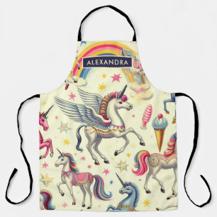 Vintage Cute Unicorn Pattern Apron