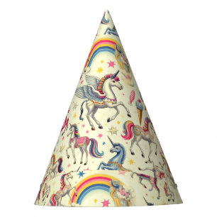 Vintage Cute Unicorn Pattern Party Hat
