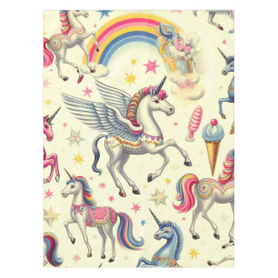Vintage Cute Unicorn Pattern Tablecloth