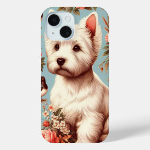 Vintage Cute West Highland White Terrier iPhone 15 Case
