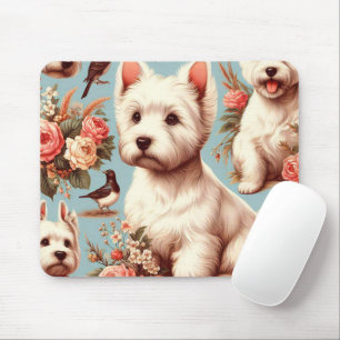 Vintage Cute West Highland White Terrier Mouse Pad