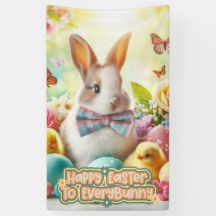 Vintage, Cute, whimsical & colourful Easter bunny Banner