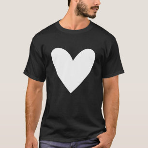 Vintage Cute White Hand Drawn Minimalist Heart in T-Shirt
