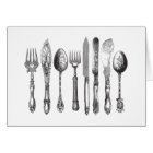 Vintage Cutlery Black White Fork Spoon Knife 1800s