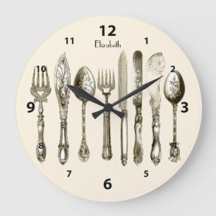 Vintage Cutlery Dining Set Clock