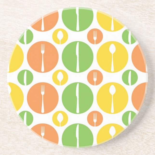 Vintage Cutlery Pattern Coaster (Front)