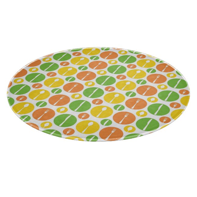 Vintage Cutlery Pattern Cutting Board (Corner)