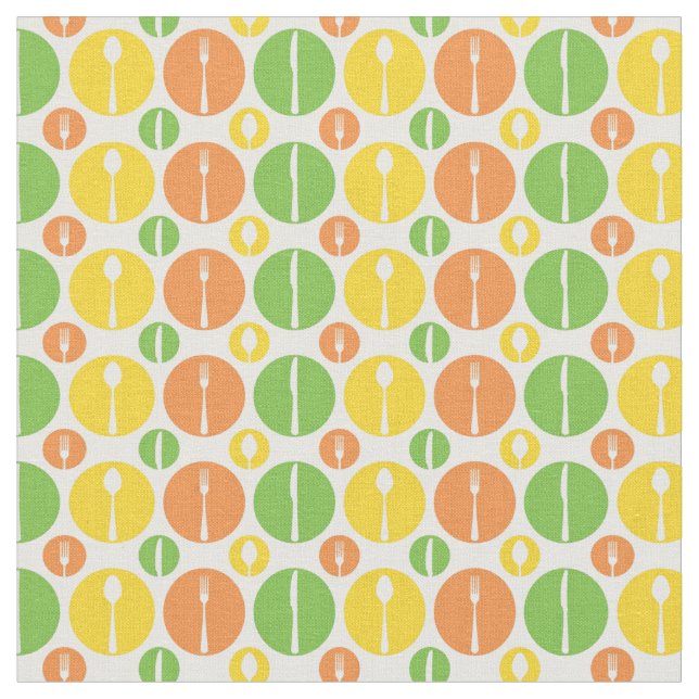 Vintage Cutlery Pattern Fabric (Close Up)