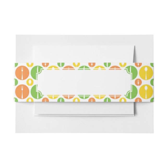 Vintage Cutlery Pattern Invitation Belly Band (Front Example)