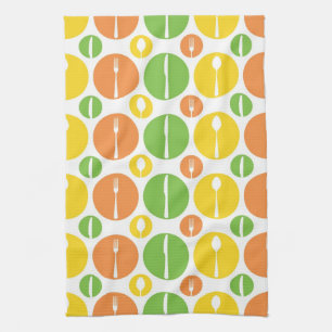 Vintage Cutlery Pattern Tea Towel