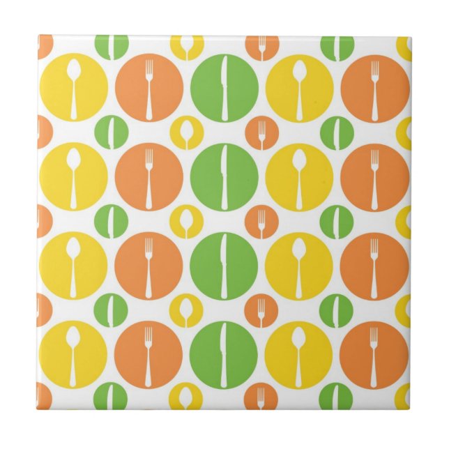 Vintage Cutlery Pattern Tile (Front)