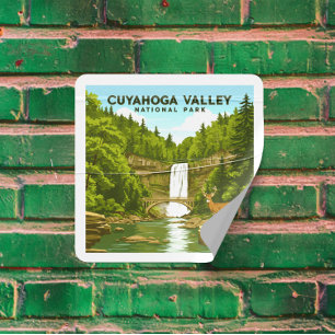 Vintage Cuyahoga Valley National Park Square Sticker
