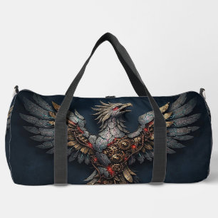 Vintage Cyber-Phoenix:Aged Gold & Neon Mythic Bird Duffle Bag