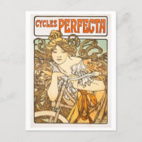 Vintage Cycles Perfecta by Alphonse Mucha Poster