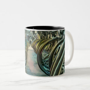 Vintage cycling artwork Two-Tone coffee mug