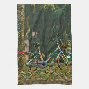 vintage cycling gifts tea towel