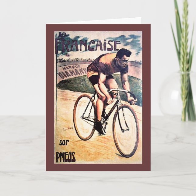 Vintage Cycling graphic bicycle Card (Front)