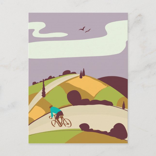 Vintage Cycling Poster Postcard (Front)