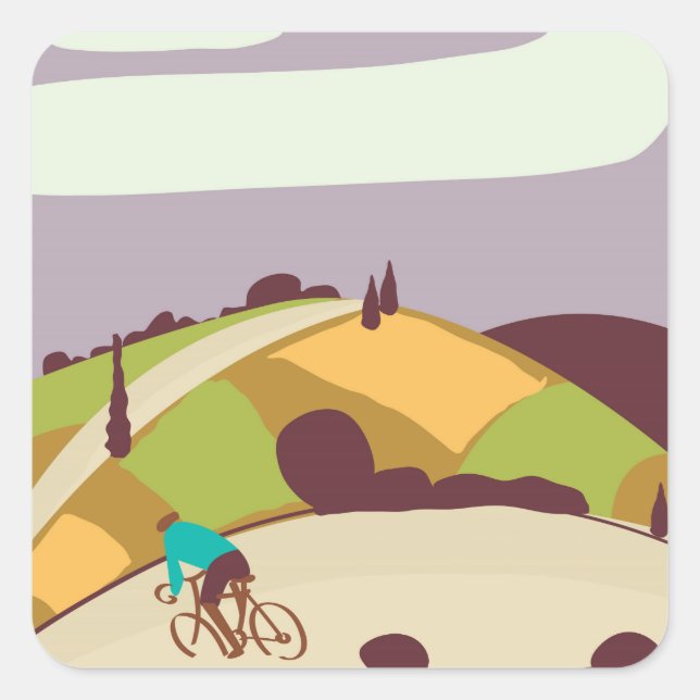 Vintage Cycling Poster Square Sticker (Front)