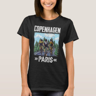 Vintage Cycling Race Copenhagen And Paris Bike And T-Shirt