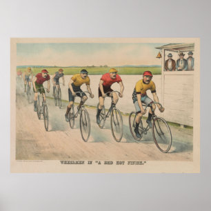 Vintage Cycling Race Illustration (1894) Poster