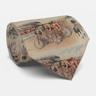 Vintage Cycling Race Illustration (1895) Tie