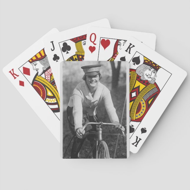 Vintage Cyclist in Bloomers Playing Cards (Back)