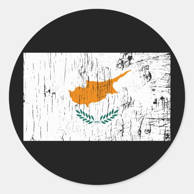 Vintage Cyprus Classic Round Sticker (Front)