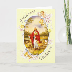 Vintage Czech / Slovak Religious Easter Card